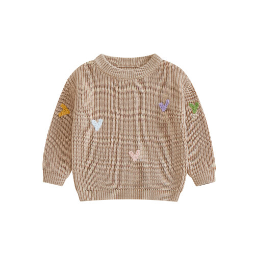 (9-12 Months, Light Khaki) Πλεκτό Πουλόβερ Μακρυμάνικο, Αγίου Βαλεντίνου