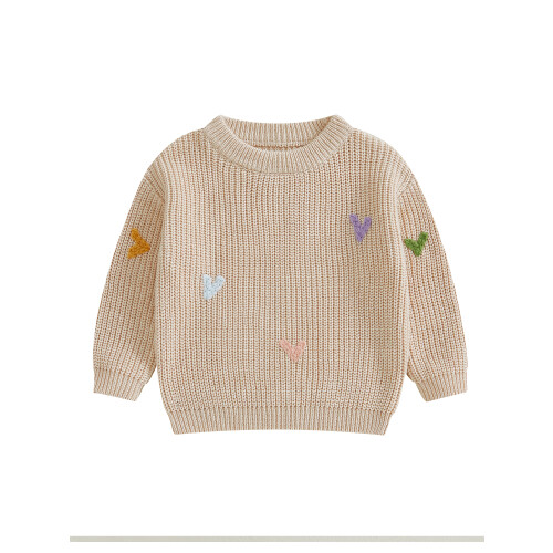 (9-12 Months, Beige) Πλεκτό Πουλόβερ Μακρυμάνικο, Αγίου Βαλεντίνου