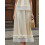 (L, Champagne) Γυναικείες midi φούστες με δαντέλα, casual, λάστιχο, μακριές σατέν. 6