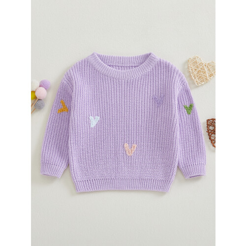(18-24 Months, Purple) Πλεκτό Πουλόβερ Μακρυμάνικο, Αγίου Βαλεντίνου 2