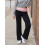 (L, Black) Γυναικείο Casual Παντελόνι Αντίθεσης Χρώμα. 3
