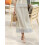 (L, Champagne) Γυναικείες midi φούστες με δαντέλα, casual, λάστιχο, μακριές σατέν. 5
