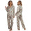 (M, Ivory) Completo pigiama natalizio da donna, camicia a maniche lunghe e pantaloni, set 2 pezzi comodi. 2