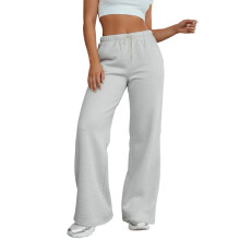 (S, Light Gray) Damen-Freizeithose, lockere Streetwear-Hose mit Taschen, elastischem Bund mit Kordelzug, einfarbig, mit Taschen