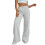 (S, Light Gray) Γυναικεία Casual Παντελόνια με Ελαστική Μέση και Τσέπες, Ριχτό Streetwear 1