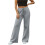 (L, Dark Grey) Γυναικεία Casual Παντελόνια με Ελαστική Μέση και Τσέπες, Ριχτό Streetwear 1