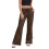 (S, Brown) Γυναικεία Casual Παντελόνια με Ελαστική Μέση και Τσέπες, Ριχτό Streetwear 1