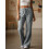 (L, Dark Grey) Γυναικεία Casual Παντελόνια με Ελαστική Μέση και Τσέπες, Ριχτό Streetwear 5