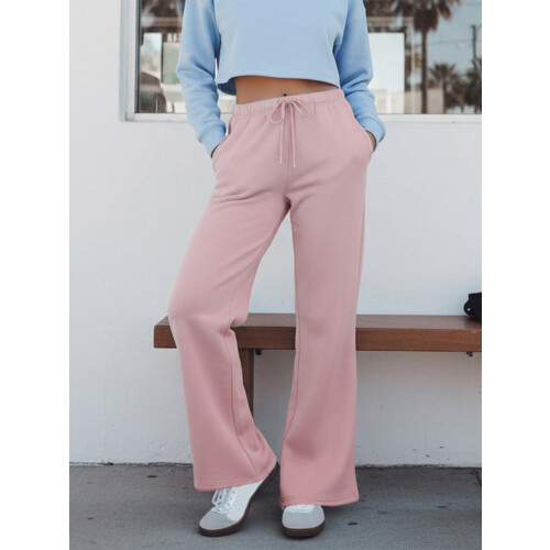 (M, Pink) Γυναικεία Casual Παντελόνια με Ελαστική Μέση και Τσέπες, Ριχτό Streetwear 1