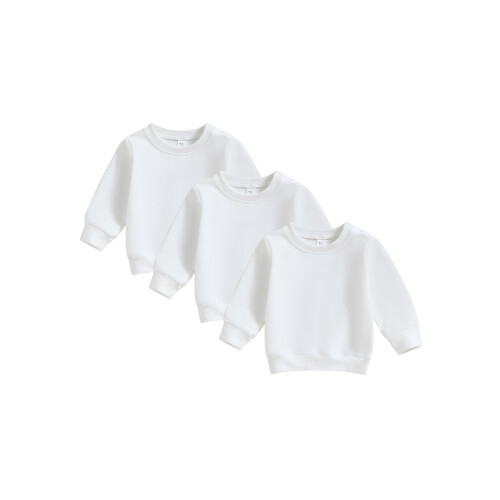 (18-24 Months, White) 3 τεμάχια φούτερ μακριά μανίκια.