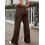 (S, Brown) Γυναικεία Casual Παντελόνια με Ελαστική Μέση και Τσέπες, Ριχτό Streetwear 6