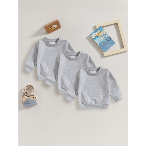 (2-3 Years, Gray) 3 τεμάχια φούτερ μακριά μανίκια. 1