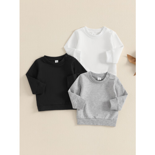 (18-24 Months, Multi-color) 3 τεμάχια φούτερ μακριά μανίκια. 2
