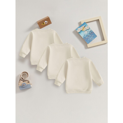 (12-18 Months, Ivory) 3 τεμάχια φούτερ μακριά μανίκια. 2