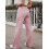 (M, Pink) Γυναικεία Casual Παντελόνια με Ελαστική Μέση και Τσέπες, Ριχτό Streetwear 5