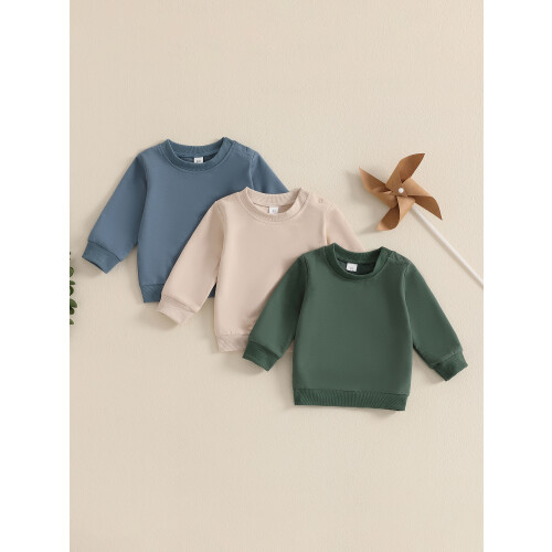 (2-3 Years, Beige) 3 τεμάχια φούτερ μακριά μανίκια. 1