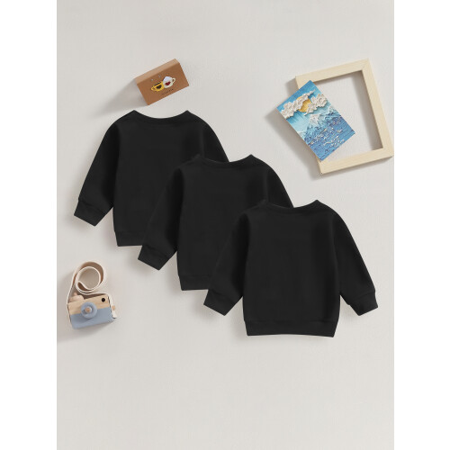 (12-18 Months, Black) 3 τεμάχια φούτερ μακριά μανίκια. 2