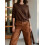(XL, Dark Brown) Γυναικείο Πουλόβερ Πόντσο Πλεκτό Μπλουζάκι 6