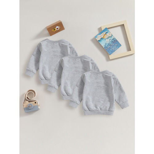 (6-12 Months, Gray) 3 τεμάχια φούτερ μακριά μανίκια. 2