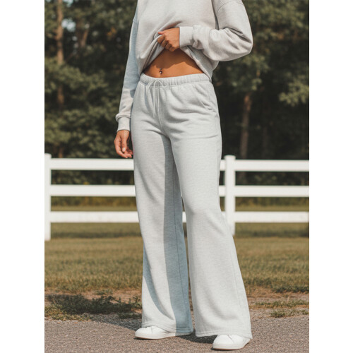 (S, Light Gray) Γυναικεία Casual Παντελόνια με Ελαστική Μέση και Τσέπες, Ριχτό Streetwear 2