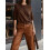 (XL, Dark Brown) Γυναικείο Πουλόβερ Πόντσο Πλεκτό Μπλουζάκι 5