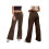 (L, Brown) Γυναικεία Casual Παντελόνια με Ελαστική Μέση και Τσέπες, Ριχτό Streetwear 2