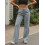 (L, Dark Grey) Γυναικεία Casual Παντελόνια με Ελαστική Μέση και Τσέπες, Ριχτό Streetwear 3