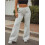 (S, Light Gray) Γυναικεία Casual Παντελόνια με Ελαστική Μέση και Τσέπες, Ριχτό Streetwear 6