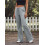 (L, Dark Grey) Γυναικεία Casual Παντελόνια με Ελαστική Μέση και Τσέπες, Ριχτό Streetwear 6