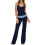 (L, Navy Blue) Completo donna due alta vita. 1