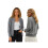 (XXXXL, Greyish White) Γυναικεία πλεκτή ζακέτα στρογγυλή λαιμόκοψη 2