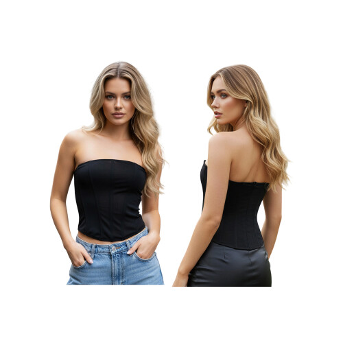(S, Black) Γυναικεία αμάνικα τοπ και κόκαλα 1