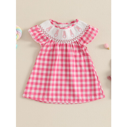 (9-12 Months, Pink) Rochie pentru fetițe tip A-line. 2