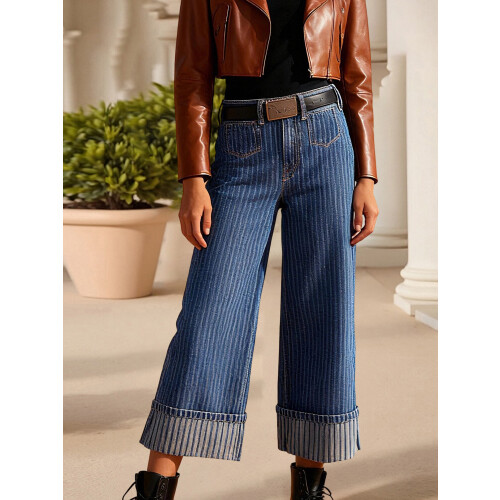 (M, Blue) Γυναικείο τζιν με τσέπες, Streetwear 2