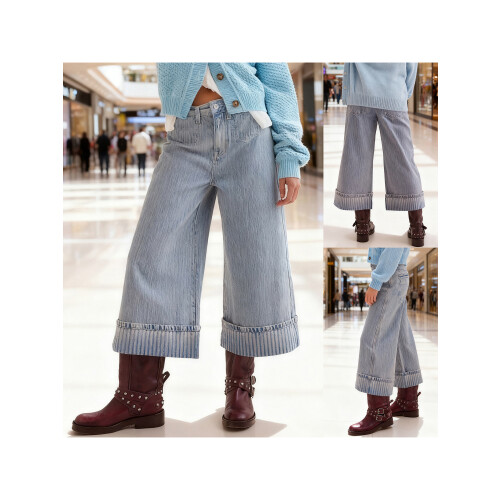 (M, Light Blue) Γυναικείο τζιν με τσέπες, Streetwear 1