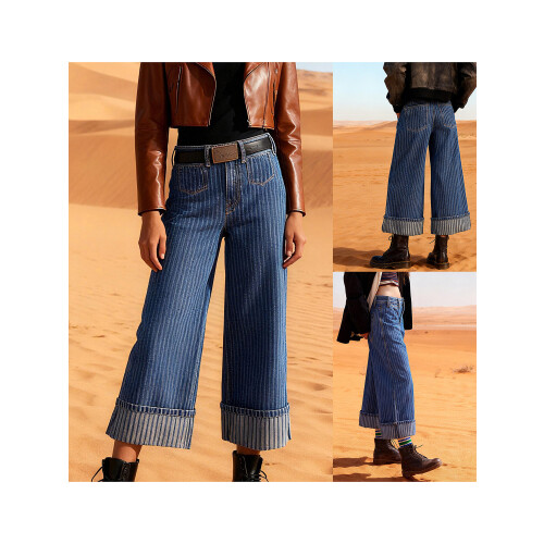 (L, Blue) Γυναικείο τζιν με τσέπες, Streetwear 1