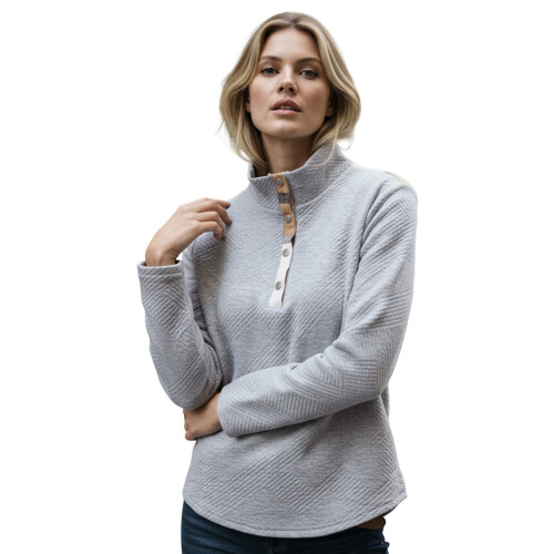 (XL, Light Grey) Γυναικείο Φούτερ Μακρυμάνικο, Ριχτό Πουλόβερ