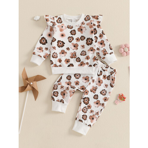 (6-12 Months, White) Σετ ρούχων για στρογγυλή λαιμόκοψη. 2