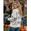 (S, White) Γυναικείο Πουλόβερ Skeleton, Στρογγυλή Λαιμόκοψη 5
