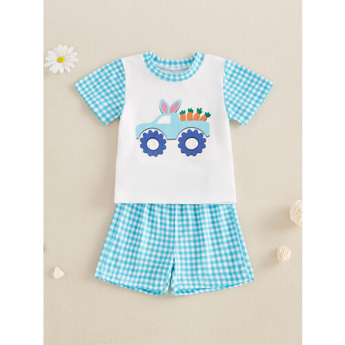 (18-24 Months, White) Σετ Πασχαλινών Σορτς και Αυτοκίνητο 2