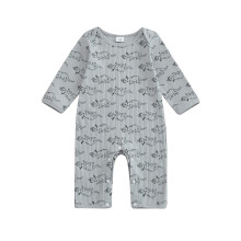 (6-12 Months, Gray) Tutina a coste per neonato/a con stampa calcio/dinosauri, maniche lunghe, lunghezza intera, abbigliamento autunnale
