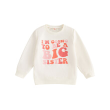 (5-6 Years, Yellow) Sudadera infantil para niñas, manga larga, cuello redondo, estampado de letras, sudadera con capucha.