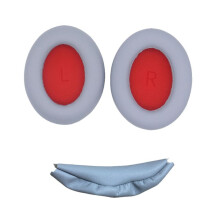 Ear Pads for 1MORE SonoFlow Headphones Earmuff Replacement Soft Sponge Foam Cushions Silver Red