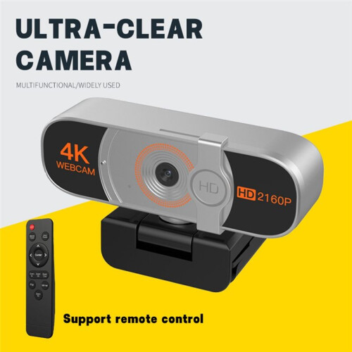 4K Auto Zoom Webcam with Remote Control,Privacy Cover and Microphone,WebCamera for PC/Laptop/Desktop,Video Conferencing 1