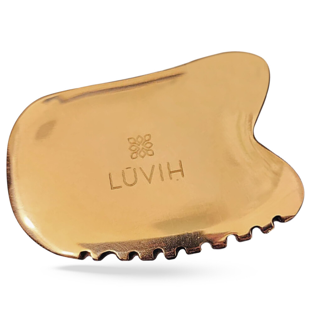 Kansa Gua Sha Facial Massager for Face Sculpting and MultiArea Relief, 1 Piece Copper Tool