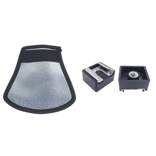 1x Flash Diffuser Silver/White Reflector for  Speedlite SB-600,SB-800 & 2Pcs Flash Hot Shoe Mount Adapter