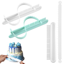 Cake Decorating Tools Adjustable Arc Ruler Set for Precision Fondant Layer Leveling Dual Color