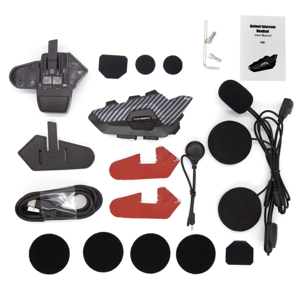 Hysnox H9 Motorcycle Intercom 1000M 28H Battery 7790334672303