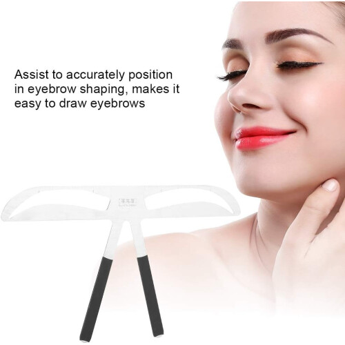 Stainless Steel Eyebrow Ruler with Stencil, ThreePoint Positioning for Microblading Precision 1