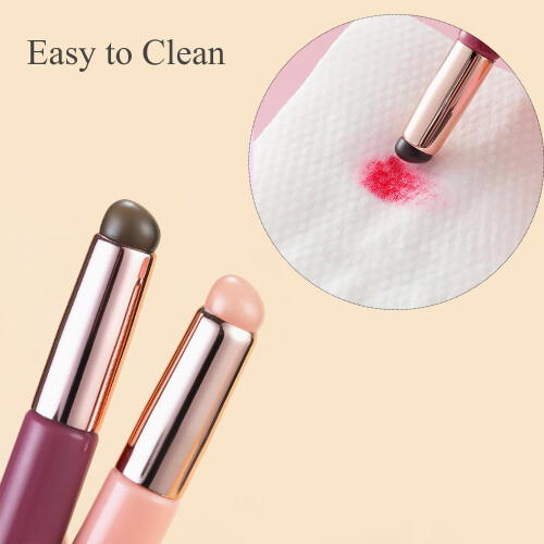 Silicone Makeup Brush 2 Pack Pink with  Elastic Tip for Flawless Foundation Concealer Eyeshadow 2